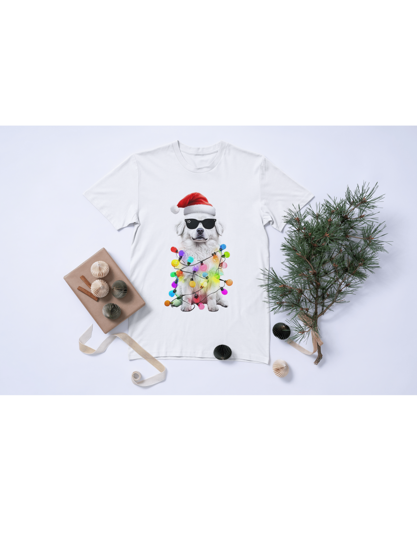 Christmas Light Dog Tee