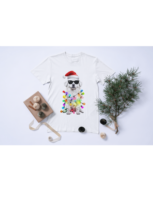 Christmas Light Dog Tee